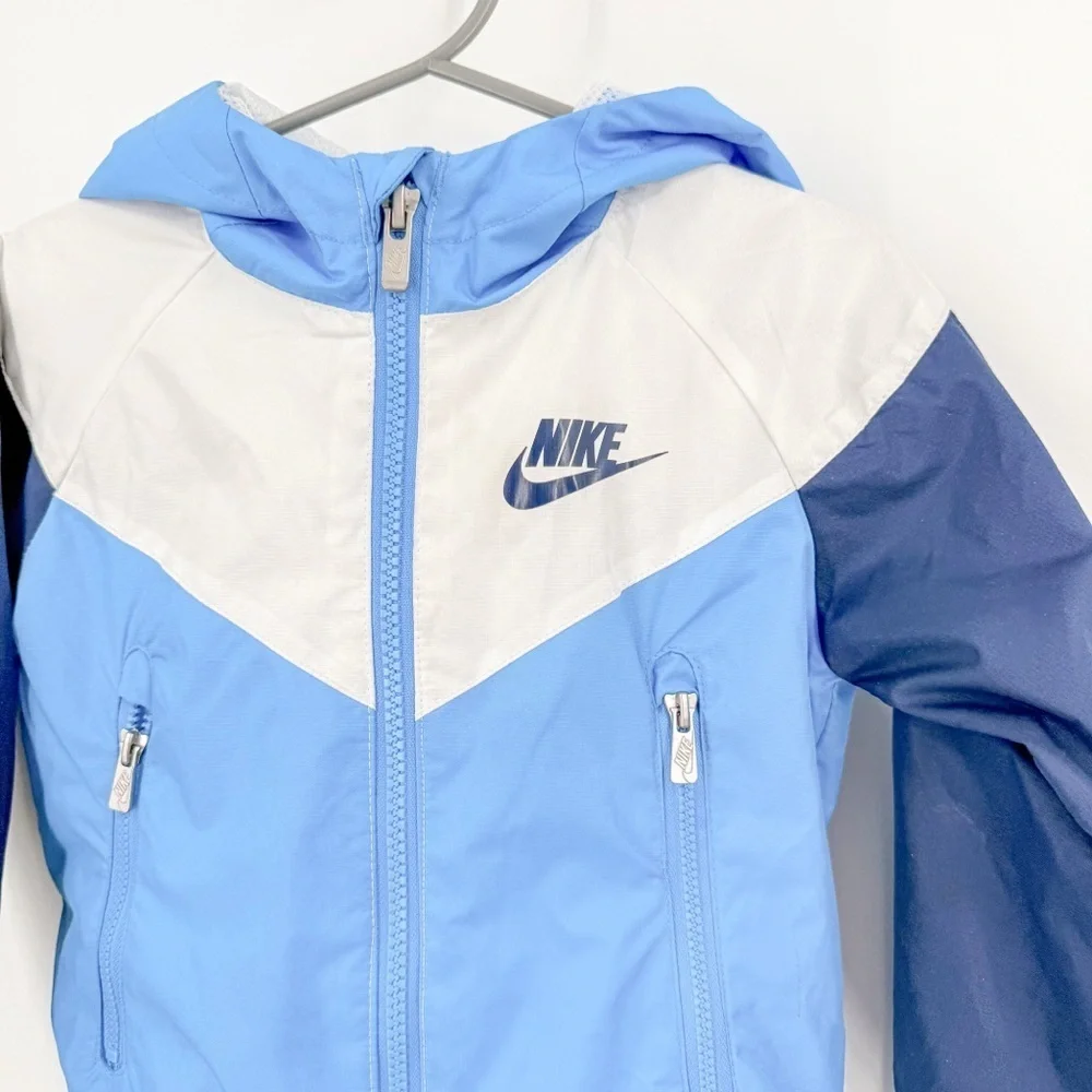 Nike Kids Blue and White Raincoat